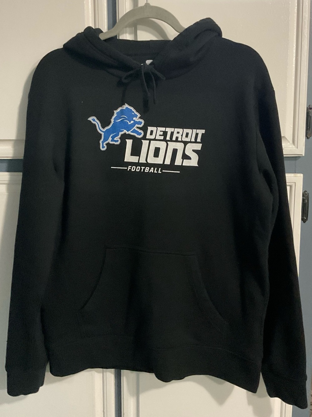 Fanatics Detroit Lions Black Hoodie with Blue and White Logo